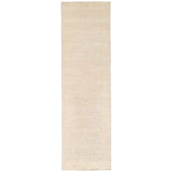 Afghan Hand-knotted Vegetable Dye Fine Oushak Wool Runner (2'11 x 10'7)