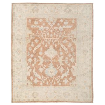 Afghan Hand-knotted Vegetable Dye Whitewash Oushak Wool Rug (8'4 x 10')