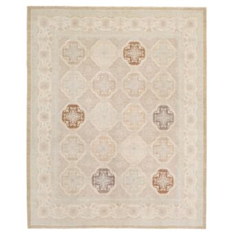 Afghan Hand-knotted Vegetable Dye Fine Oushak Wool Rug (8' x 9'9)