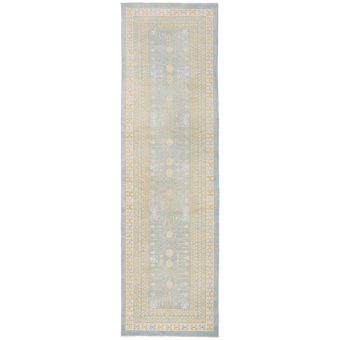 Afghan Hand-knotted Vegetable Dye Whitewash Khotan Wool Rug (3'1 x 11'1)