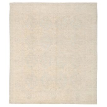 Afghan Hand-knotted Whitewash Vegetable Dye Oushak Wool Rug (8'3 x 9'5)