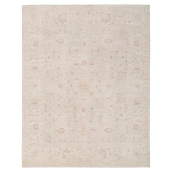 Afghan Hand-knotted Vegetable Dye Whitewash Oushak Wool Rug (8'2 x 10'5)