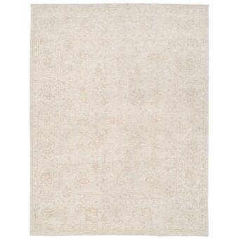 Afghan Hand-knotted Whitewash Vegetable Dye Oushak Wool Rug (7'10 x 9'11)