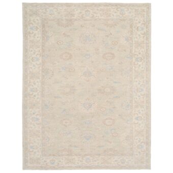 Afghan Hand-knotted Vegetable Dye Fine Oushak Wool Rug (8'9 x 11'7)