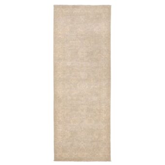 Afghan Hand-knotted Vegetable Dye Whitewash Oushak Wool Runner (2'7 x 6'11)
