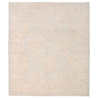 Afghan Hand-knotted Vegetable Dye Whitewash Oushak Wool Rug (7'8 x 8'9)