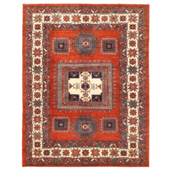 Afghan Hand-knotted Vegetable Dye Kazak Wool Rug (8'2 x 10'9)