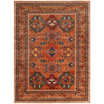 Afghan Hand-knotted Vegetable Dye Turkoman Wool Rug (8' x 10'8)