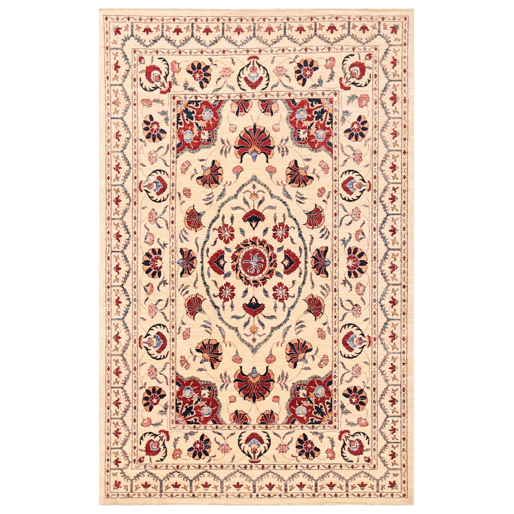 Afghan Hand-knotted Vegetable Dye Suzani Wool Rug (5'8 x 8'11)