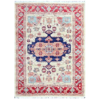 Afghan Hand-knotted Vegetable Dye Serapi Wool Rug (4'9 x 6'4)