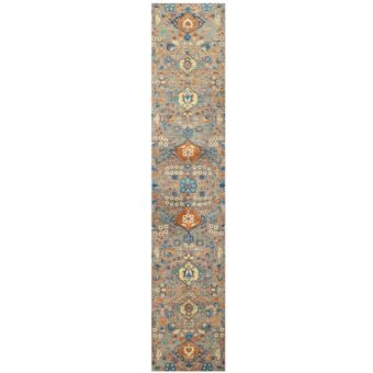 Afghan Hand-knotted Vegetable Dye Khotan Wool Runner (3'4 x 16'5)