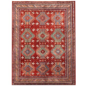 Afghan Hand-knotted Vegetable Dye Kazak Wool Rug (9'4 x 12'2)