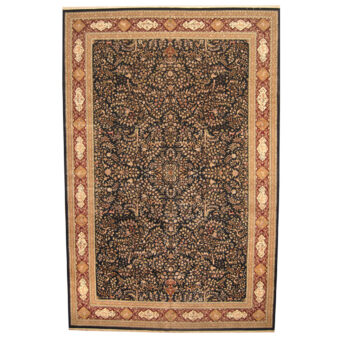 Indo Hand-knotted Vegetable Dye Tabriz Wool & Silk Rug (12' x 18')