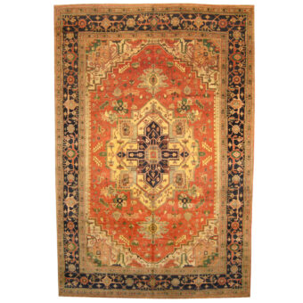Indo Hand-knotted Vegetable Dye Serapi Wool Rug (12' x 18')
