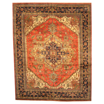 Indo Hand-knotted Vegetable Dye Serapi Wool Rug (11'9 x 14'9)