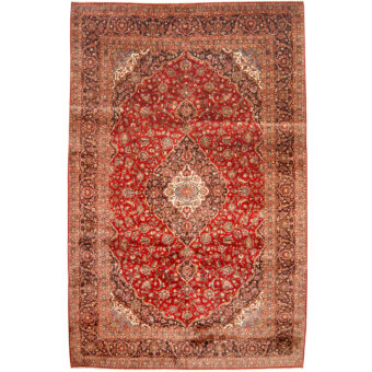 Persian Hand-knotted 1960s Semi-antique Kashan Wool Rug (9'10 x 15'3)