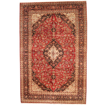 Persian Hand-knotted 1960s Semi-antique Kashan Wool Rug (10' x 15')