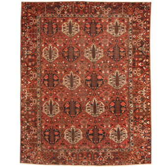 Persian Hand-knotted 1920s Antique Bakhtiari Wool Rug (11' x 13'6)