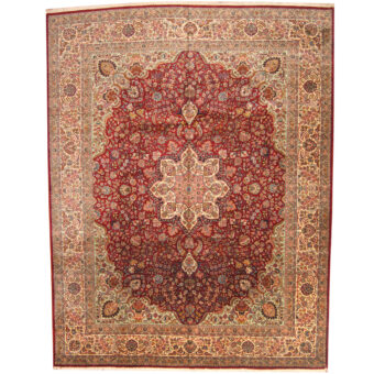 Persian Hand-knotted 1960s Semi-antique Tabriz Wool Rug (11'6 x 14'6)