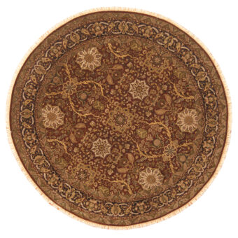 Afghan Hand-knotted Round Vegetable Dye Oushak Wool Rug (8'9 x 8'9)