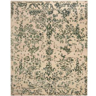 Indo Hand-knotted Erased Wool and Silk Rug (8' x 10')