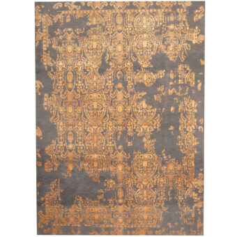Indo Hand-knotted Erased Wool and Silk Rug (8'4 x 11'7)