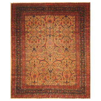 Persian Hand-knotted Antique 1920s Tabriz Wool Rug (8'10 x 11')