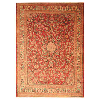 Persian Hand-knotted Antique 1920s Mahal Wool Rug (9'5 x 12'6)