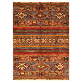 Afghan Hand-knotted Kazak Wool Rug (5'1 x 6'7)