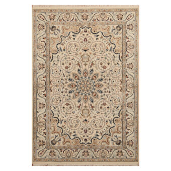 Indo Hand-knotted Nain Wool & Silk Rug (4'1 x 6'2)