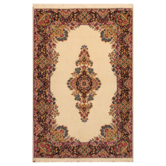 Persian Hand-knotted 1940s Kerman Wool Rug (4' x 6')