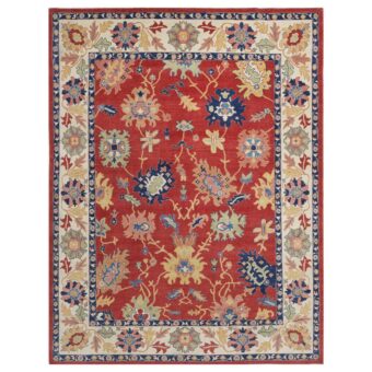 Afghan Hand-knotted Vegetable Dye Oushak Wool Rug (8'9 x 11'5)