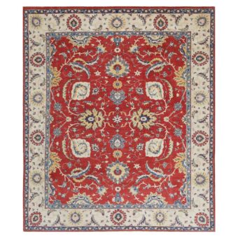 Afghan Hand-knotted Vegetable Dye Oushak Wool Rug (7'10 x 9'3)