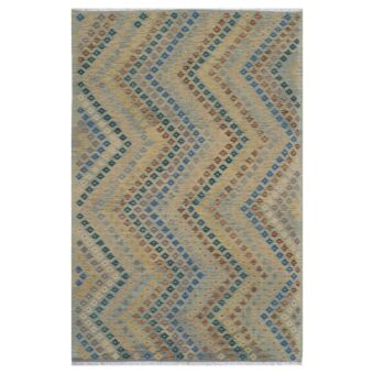 Afghan Hand-woven Wool Kilim (6'4 x 9'10)