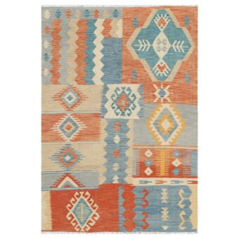 Afghan Hand-woven Wool Kilim (5'5 x 7'11)