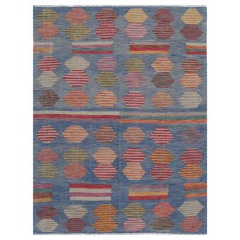 Afghan Hand-woven Wool Kilim (6'1 x 8')