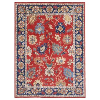 Afghan Hand-knotted Vegetable Dye Oushak Wool Rug (8'9 x 11'8)