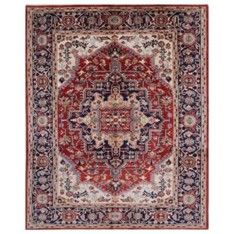 Afghan Hand-knotted Vegetable Dye Heriz Wool Rug (8'8 x 10'9)