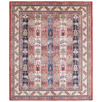 Afghan Hand-knotted Vegetable Dye Kazak Wool Rug (8' x 9'5)