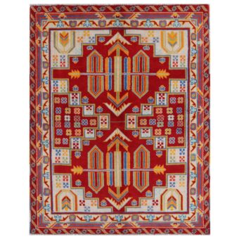 Afghan Hand-knotted Kargahi Wool Rug (4'10 x 6'4)