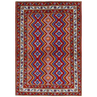 Afghan Hand-knotted Kargahi Wool Rug (4'2 x 6')