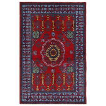 Afghan Hand-knotted Kargahi Wool Rug (4'1 x 6'6)