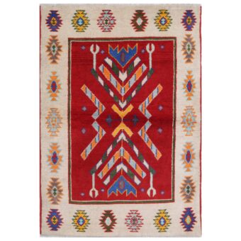 Afghan Hand-knotted Kargahi Wool Rug (3'4 x 5')