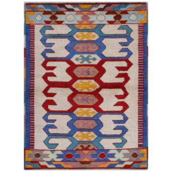 Afghan Hand-knotted Kargahi Wool Rug (3'6 x 4'10)
