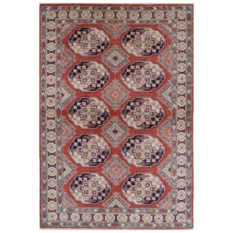 Afghan Hand-knotted Vegetable Dye Turkoman Wool Rug (4' x 6')