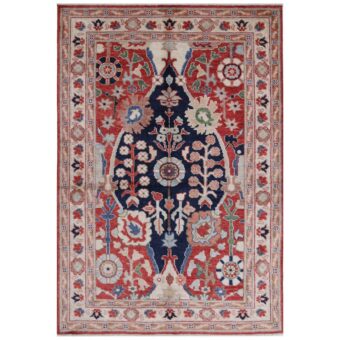 Afghan Hand-knotted Vegetable Dye Bakhtiari Wool Rug (4'1 x 6'1)