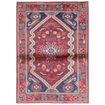 Afghan Hand-knotted Vegetable Dye Farahan Wool Rug (3'4 x 4'9)