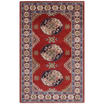 Afghan Hand-knotted Vegetable Dye Turkoman Wool Rug (3' x 5')