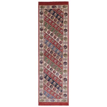 Afghan Hand-knotted Vegetable Dye Farahan Wool Rug (2'6 x 9'7)
