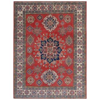 Afghan Hand-knotted Vegetable Dye Kazak Wool Rug (8' x 10'9)